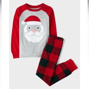 Kid Sz 6 Brand New Children’s Place long sleeve Santa Pajama Set in Red and Gray